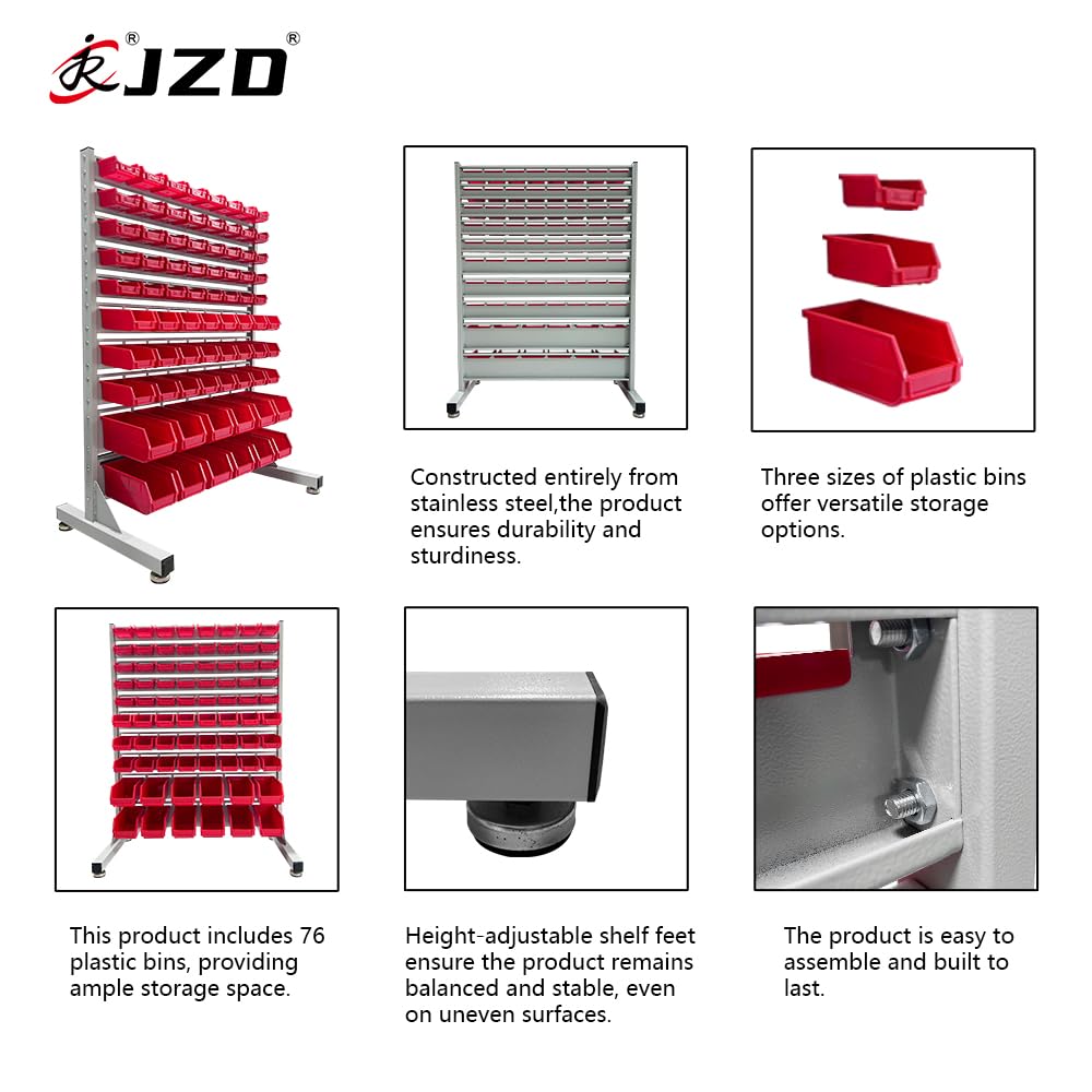 Amazon.com: JZD Metal Bin Rack Storage Organizer System, Heavy
